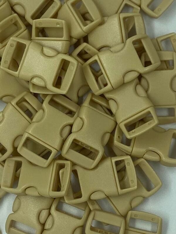3/8" Contoured Side Release Plastic Buckles - Tan