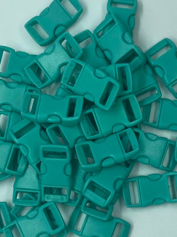 3/8" Contoured Side Release Plastic Buckles - Teal