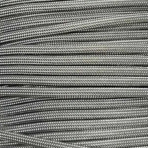 550 Paracord Charcoal Grey Silver Stripes Nylon USA MADE
