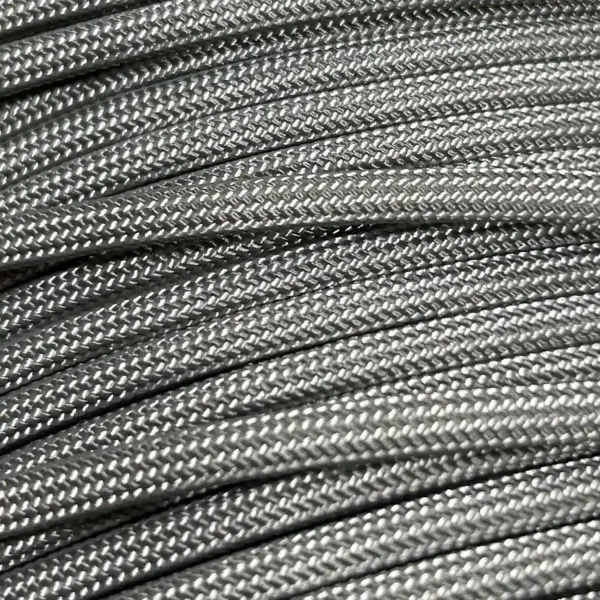 550 Paracord Charcoal Grey Silver Stripes Nylon USA MADE - Image 2