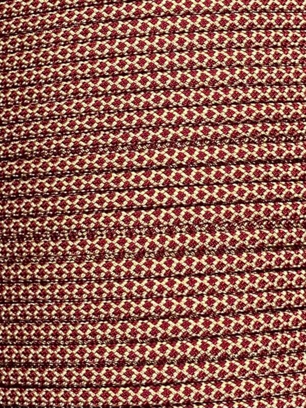 550 Paracord Gold with Burgundy Diamonds USA MADE