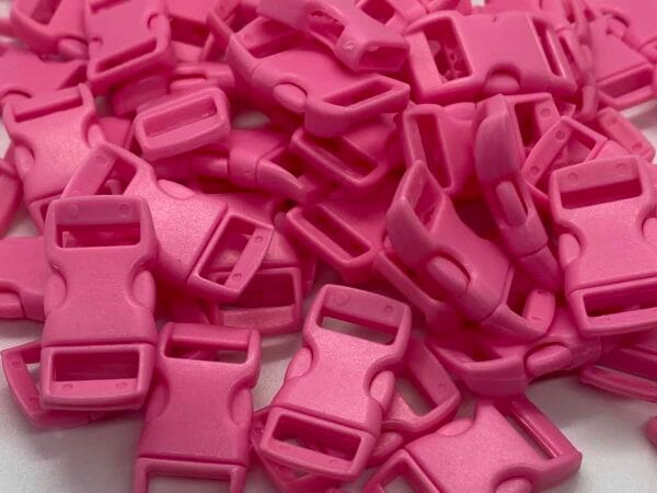 3/8" Contoured Side Release Plastic Buckles - Pink - Image 2